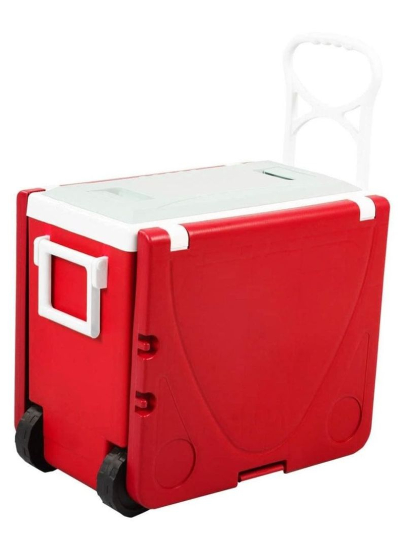 28L Multi-Function Cooler, Portable Cooler Box on Wheels, Folding