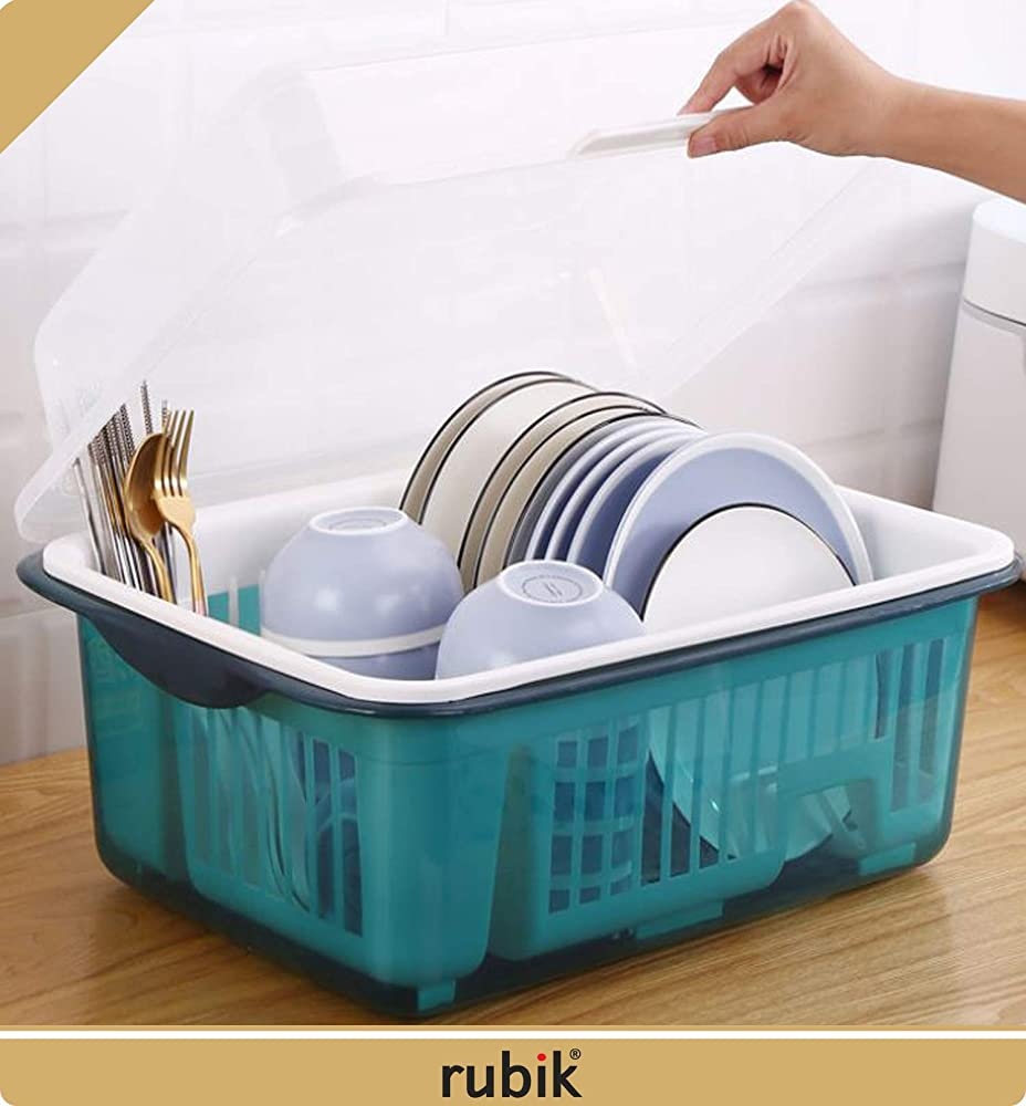 Rubik Covered Dish Drying Storage Rack Kitchen Tableware Dish