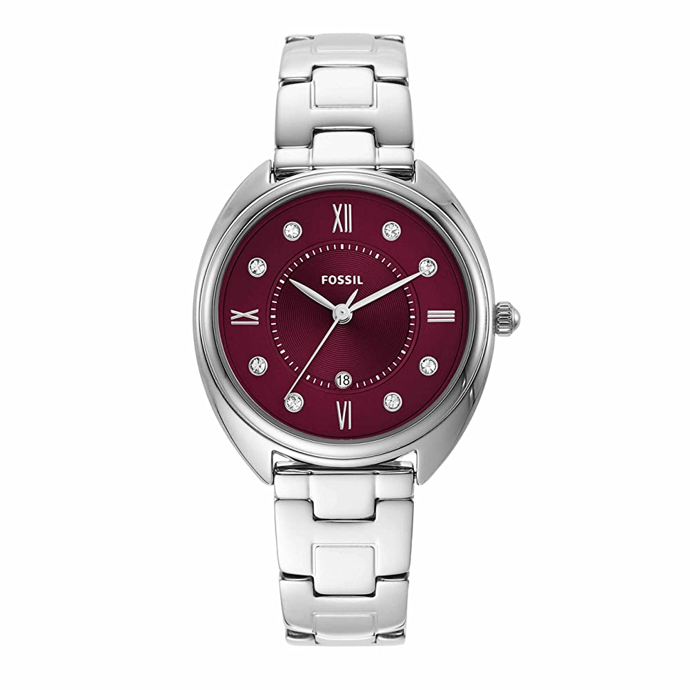 burgundy fossil watch