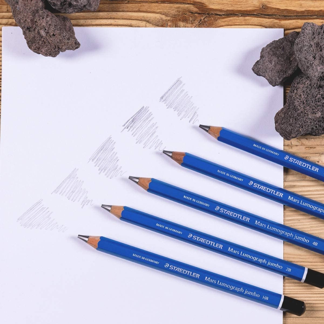Staedtler Mars Lumograph Jumbo Art Drawing Pencils, Graphite