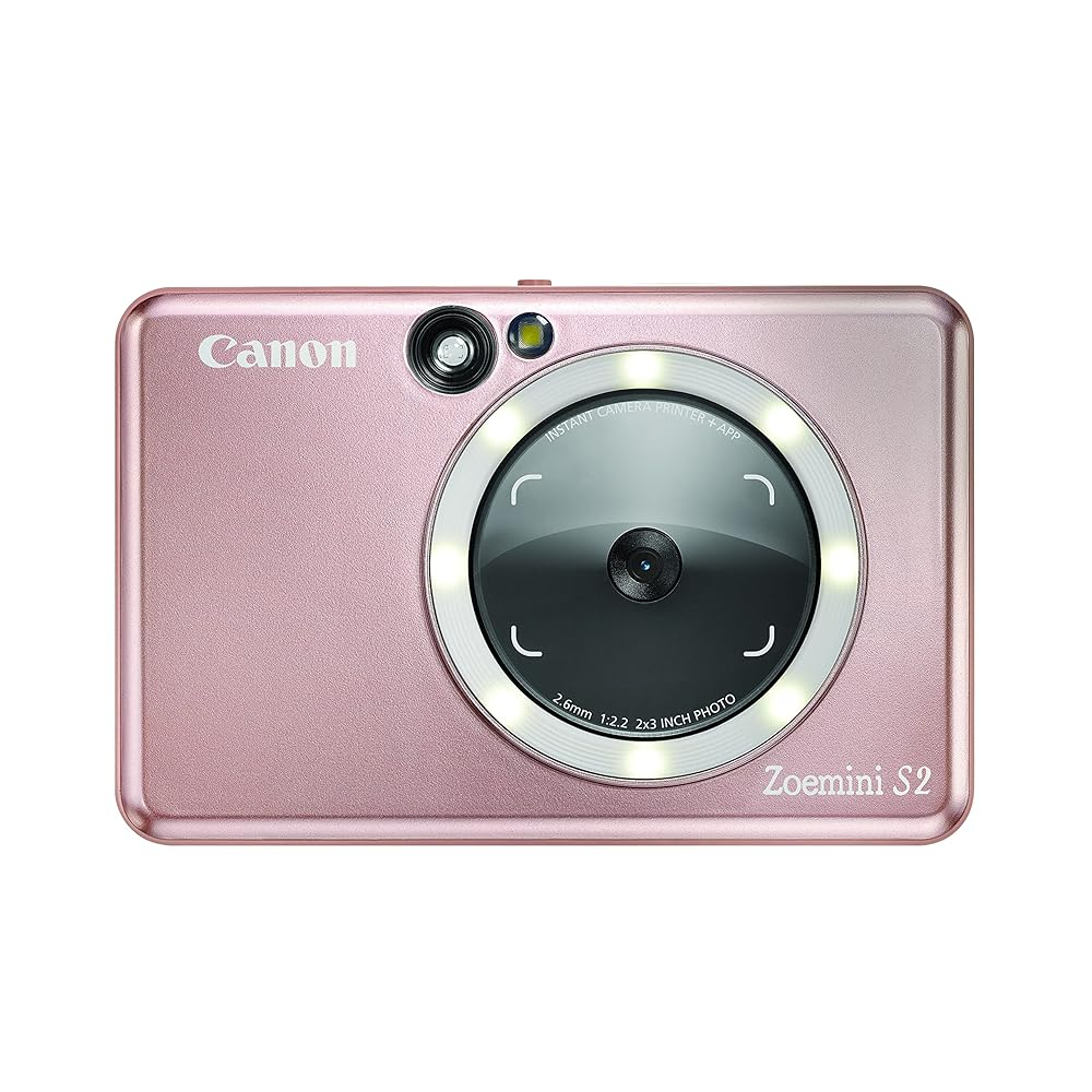 Canon Zoemini S2 Instant Camera Colour Photo Printer, Rose Gold