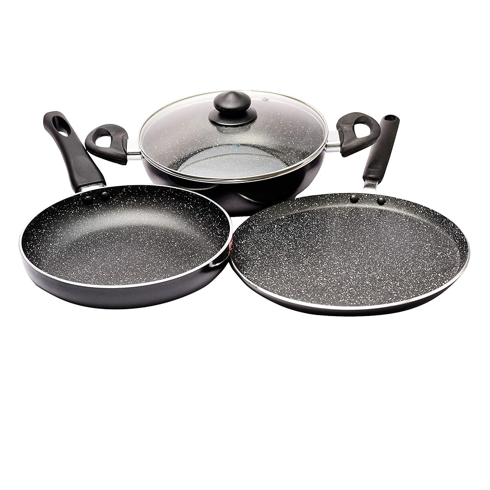 Prestige Granite Induction Base Non Stick Cookware Set, Pieces