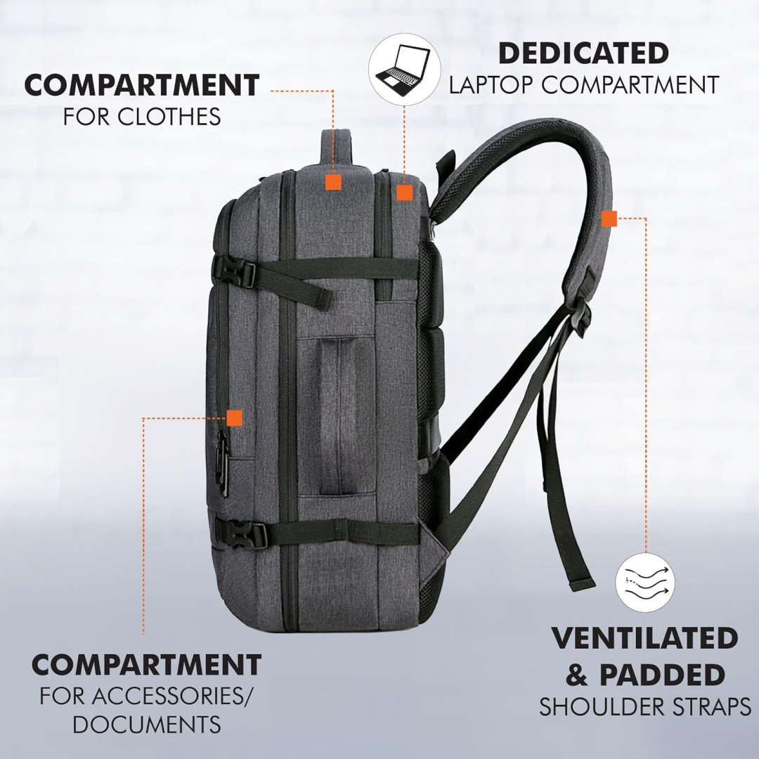 FUR JADEN 40L Weekender Travel Laptop Backpack with Anti Theft