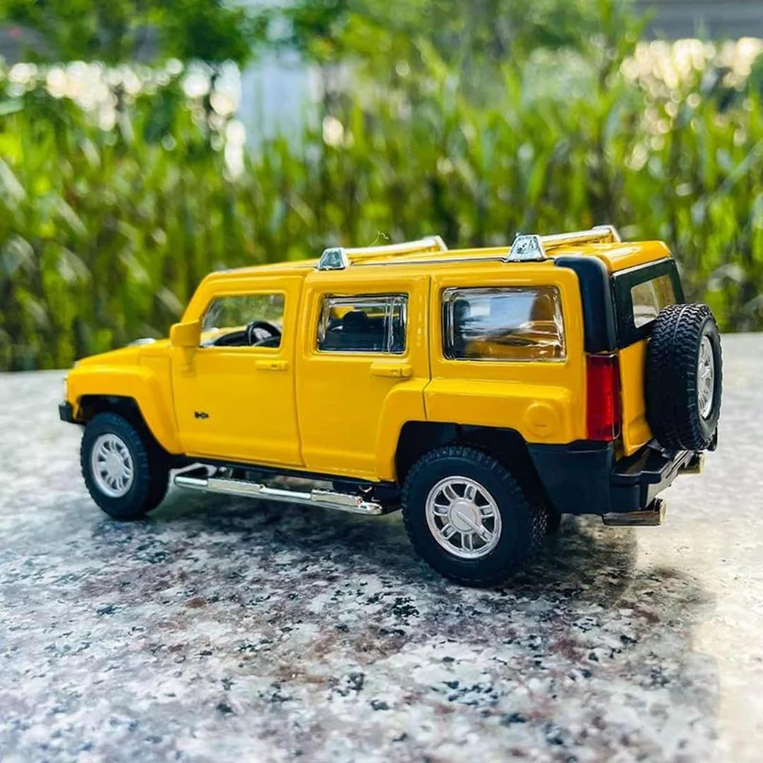 MSZ Hummer H3 toy car - yellow with pull back set for