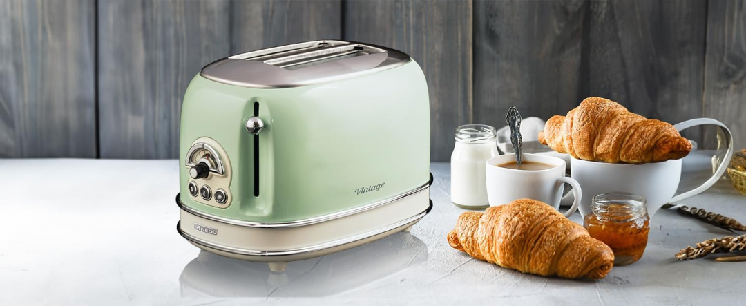 Ariete Art155/14 vintage Toaster Slice, 810W, Browning Level