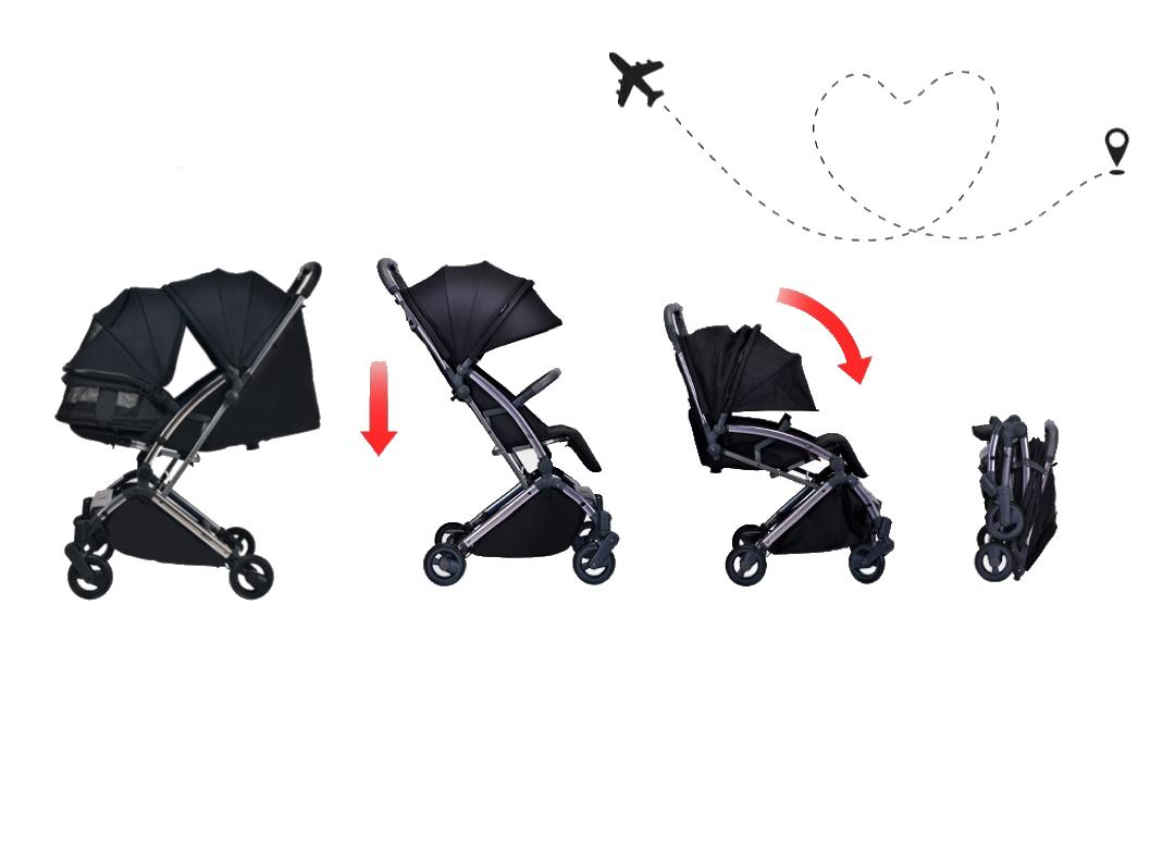 Youbi Toddler German Travel Light Stroller-Black with New Born