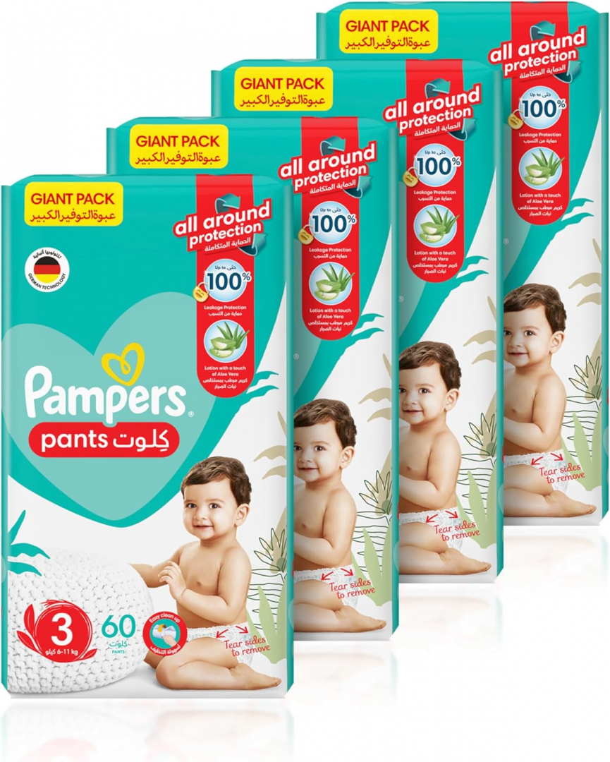 Pampers Baby Dry Pants Diapers with Aloe Vera Lotion, 360 Fit and
