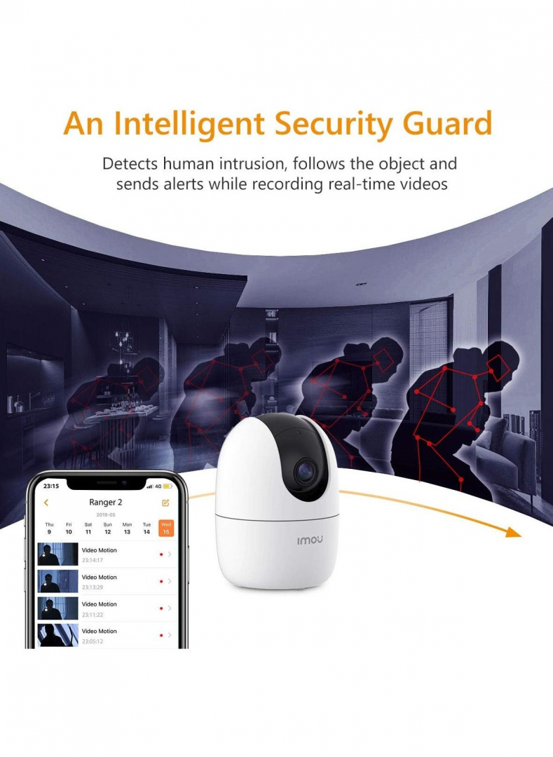 IMOU Ranger IPC-K2EP-5H2W, Indoor WiFi Camera, 5MP QHD, 8x Zoom