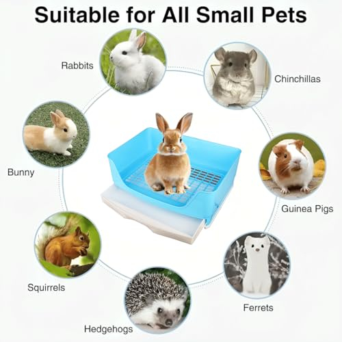 Brkt Large Rabbit Litter Box with Drawer, Dustpan and Brush