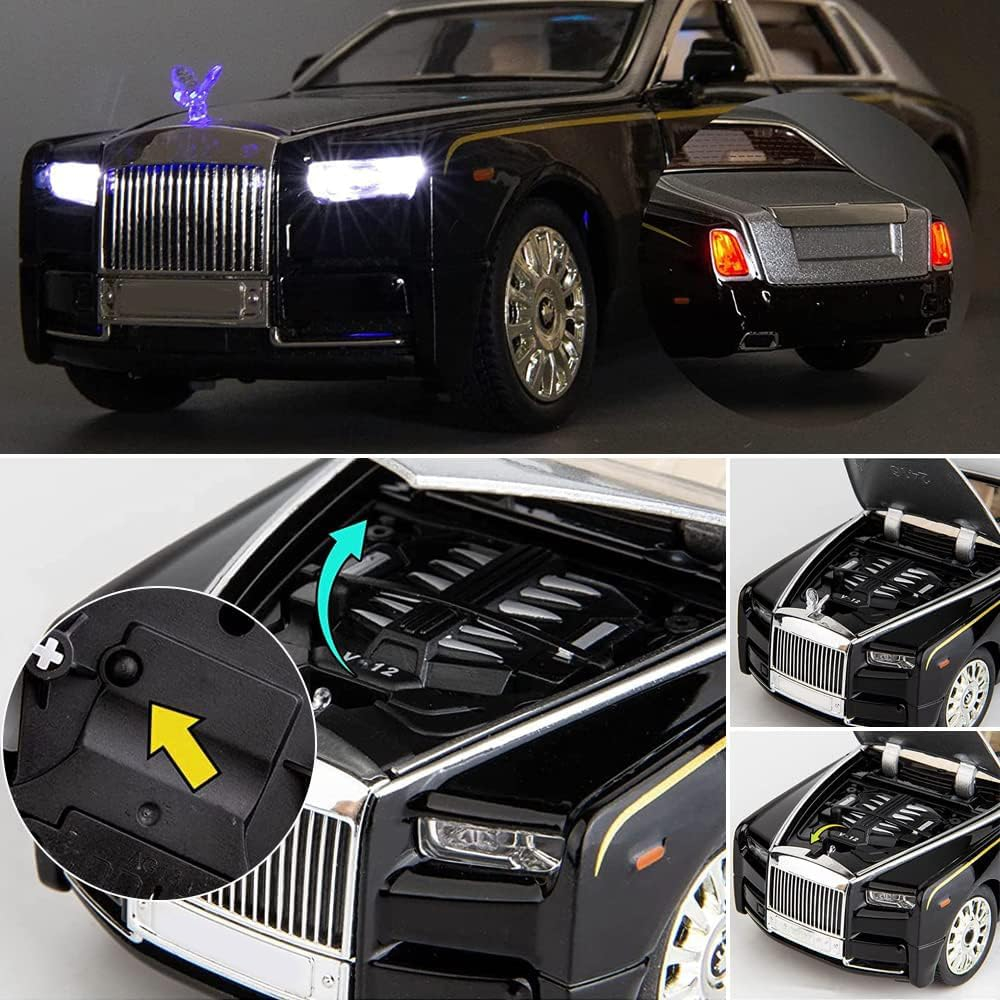 Veicoli A Motore Miniatura 1:24 For Rolls Royce Phantom Scala In Lega Modello Di Auto - Foto 3