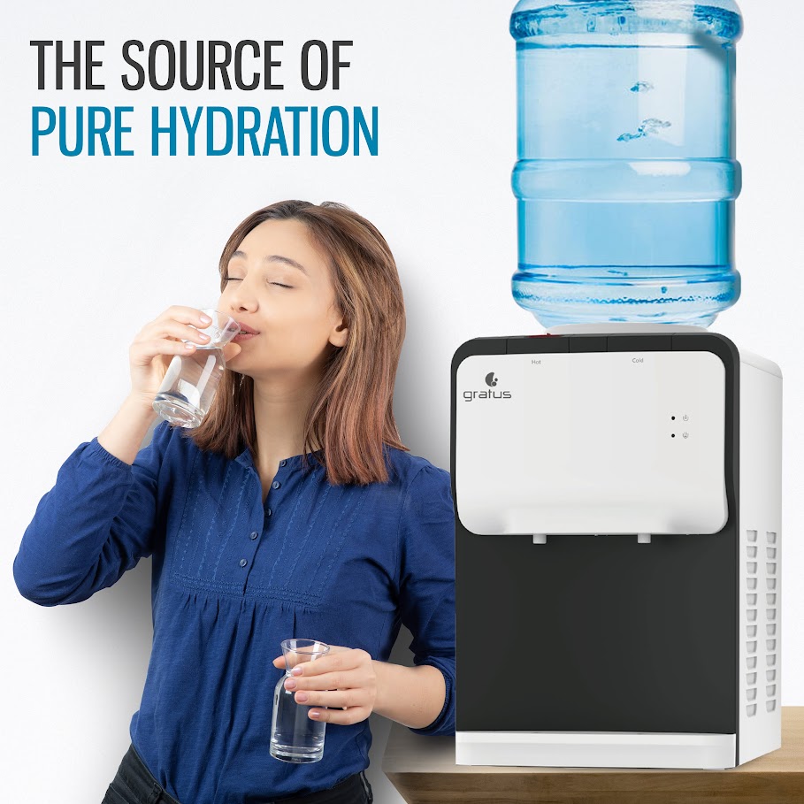Table Top Water Dispenser Hot And Cold Pure Water Gratus Tap Hot