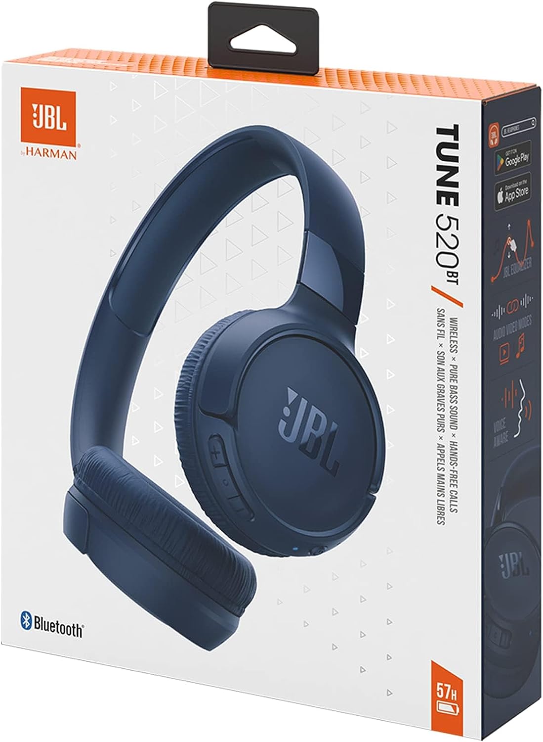 JBL Tune 520BT Wireless On-Ear Headphones, Pure Bass Sound