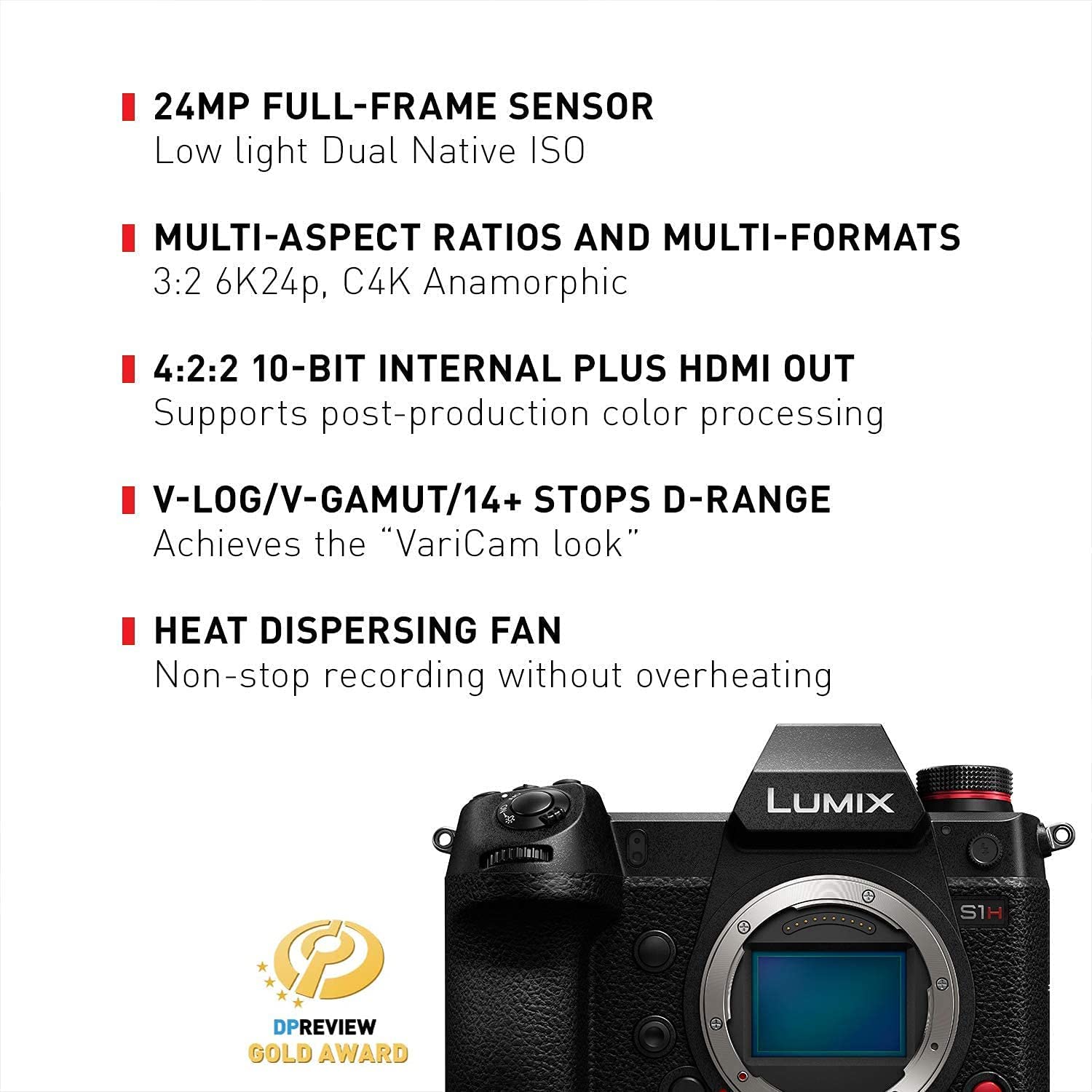 Lumix Dc S1h Specs Panasonic Lumix DC-S1H Mirrorless Digital