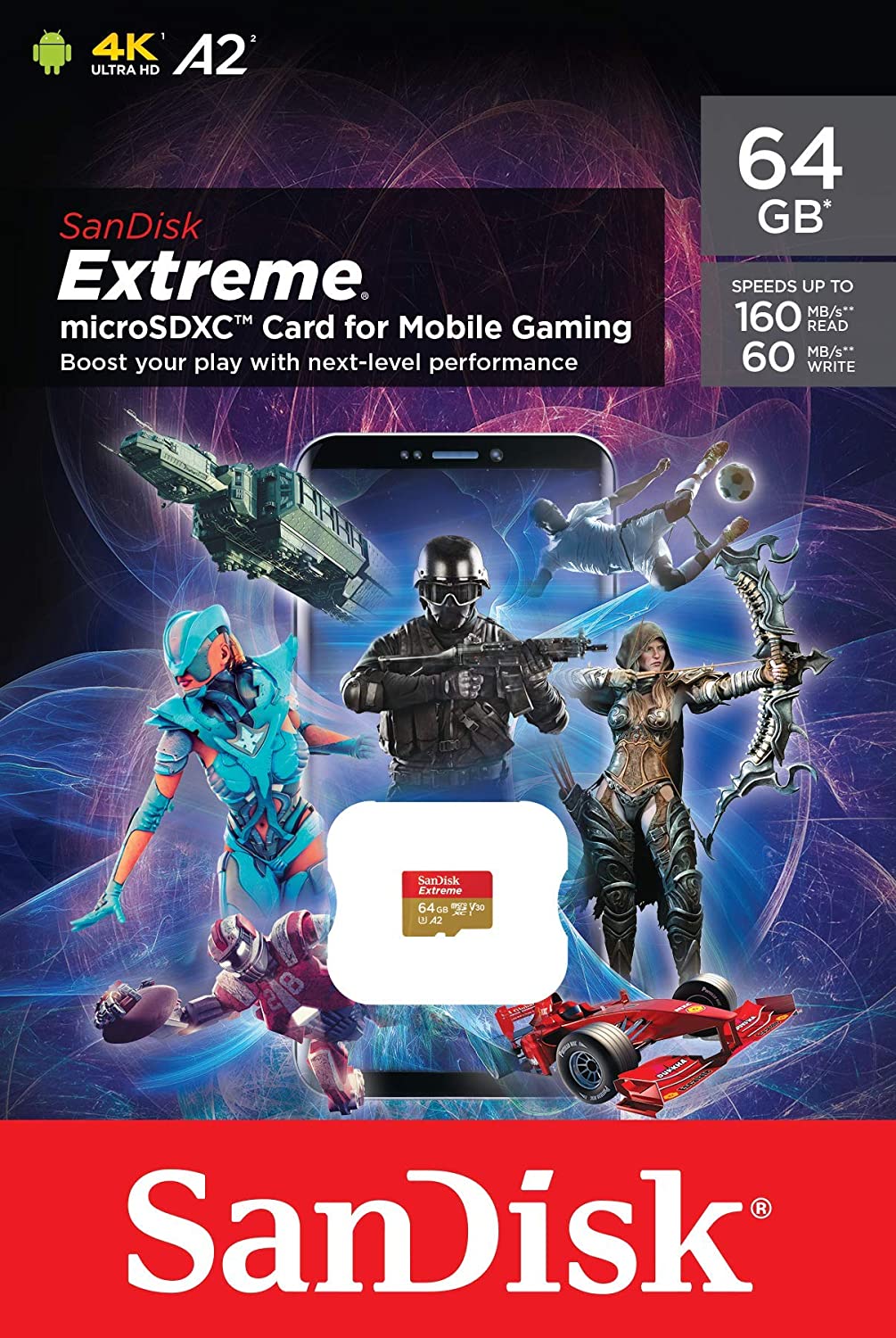 SanDisk 64GB Extreme for Mobile Gaming microSD UHS-I Card C10
